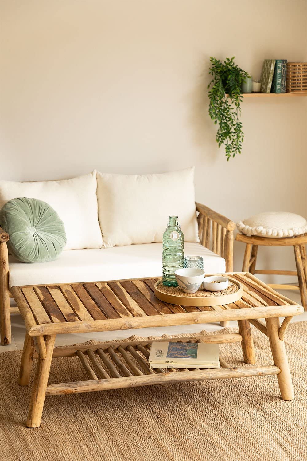 Sklum Narel divano 2 posti in teak marrone 131,5 cm