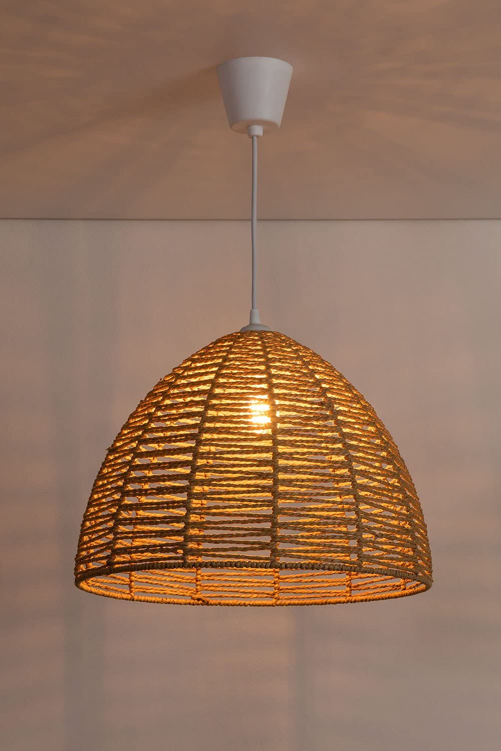 Sklum Bergges lampadario carta intrecciata natural
