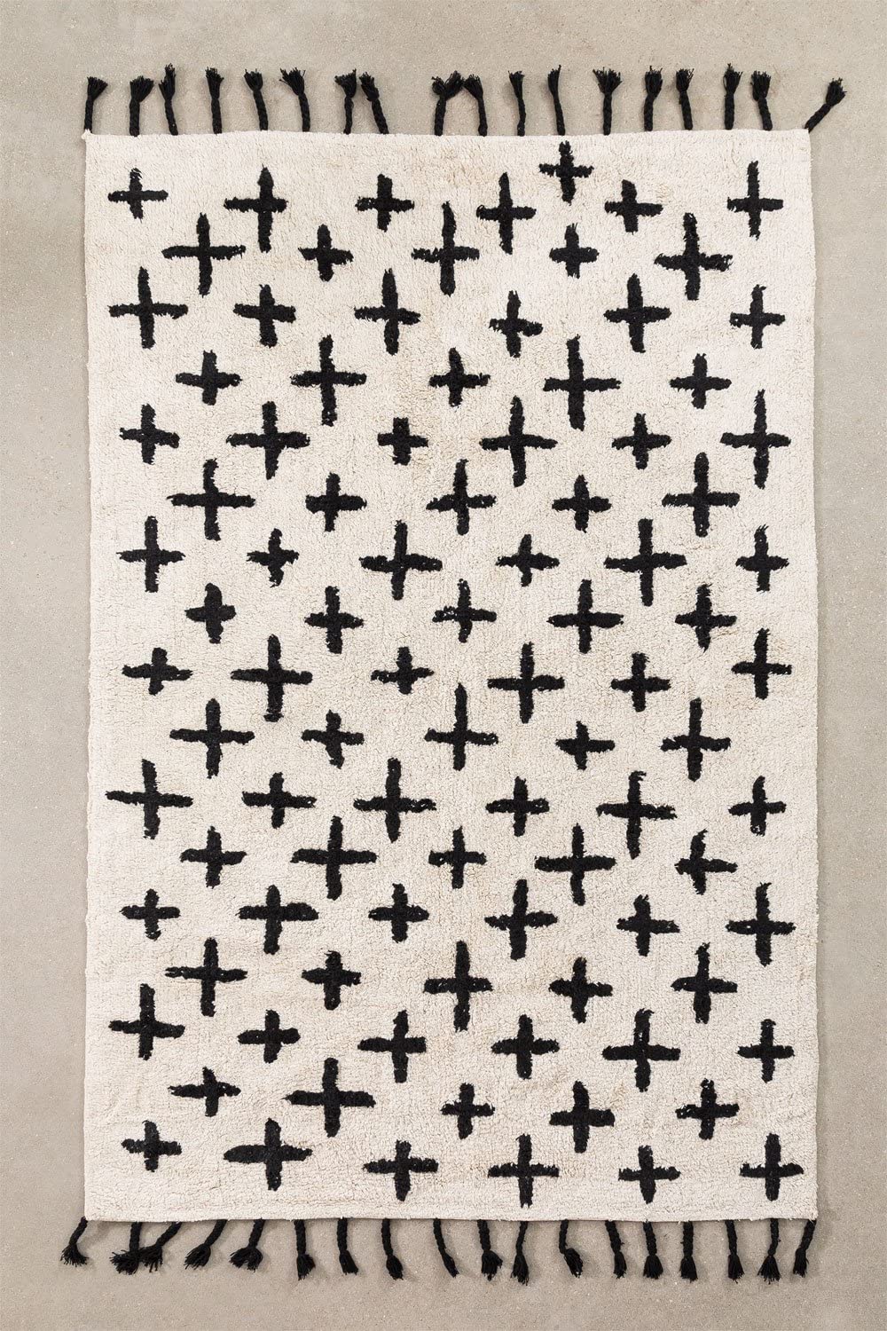 Sklum Zuul tappeto 209x122 cm cotone bianco-nero