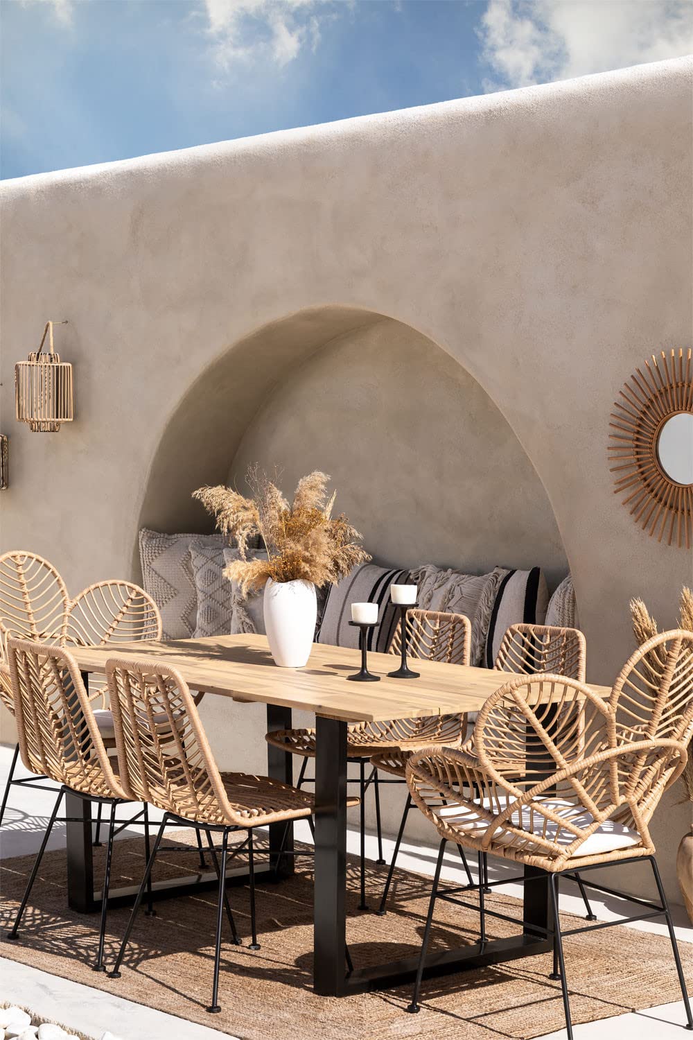 Sklum Melina Tavolo Giardino Rettangolare 160x90 Nero Acacia
