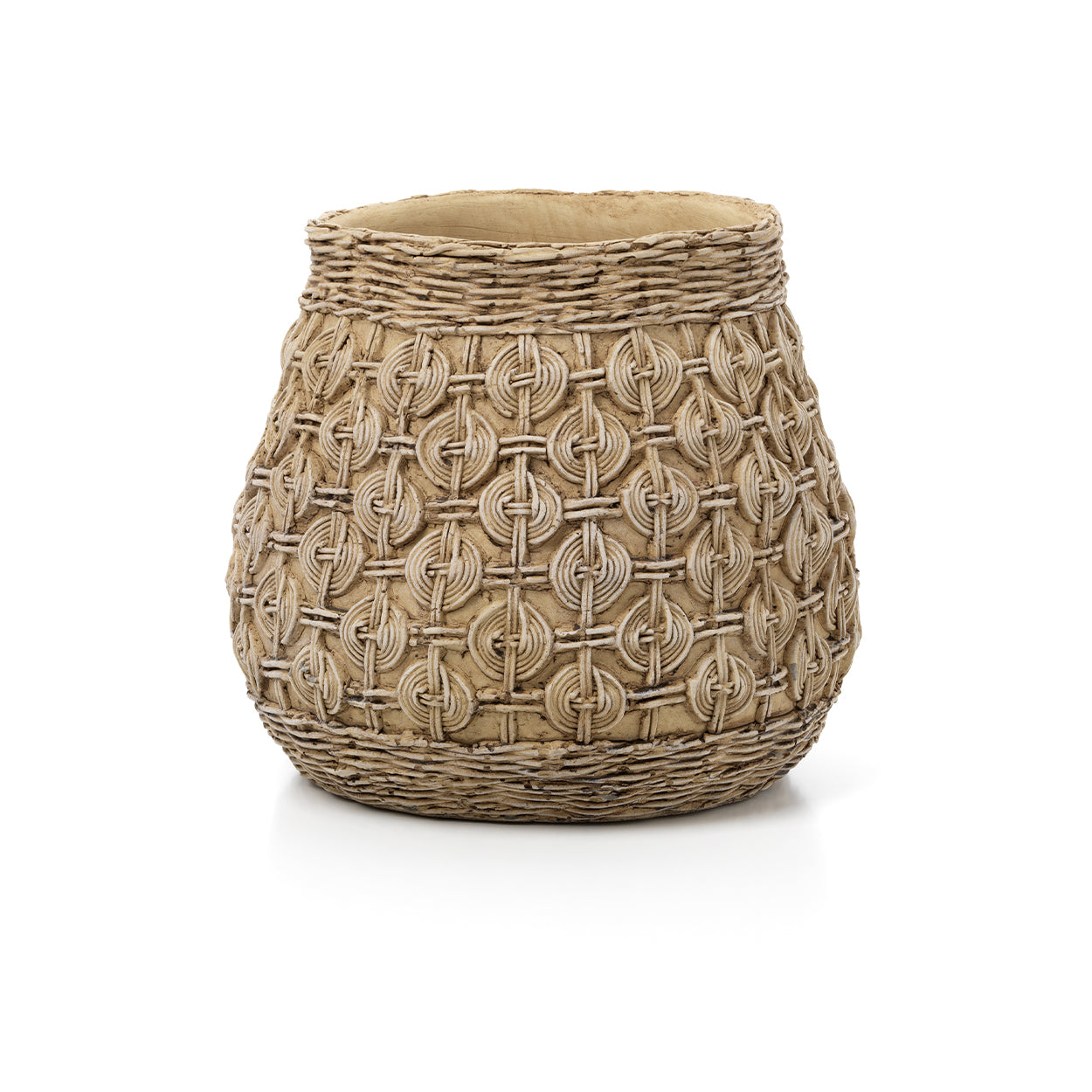 Bambua The Knot vaso XL in cemento motivo intrecciato