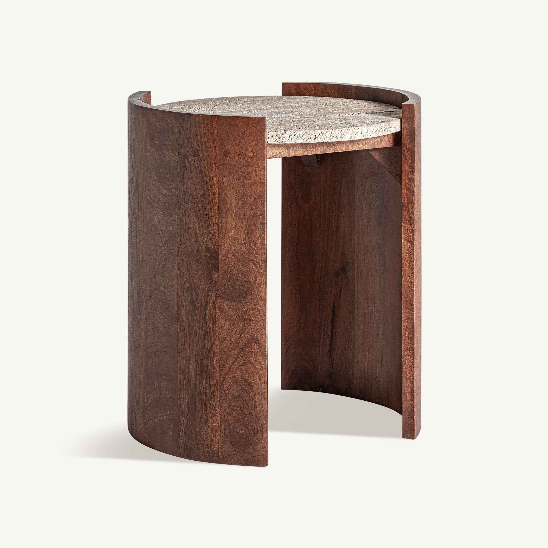 Bambua Tivoli tavolino travertino legno mango