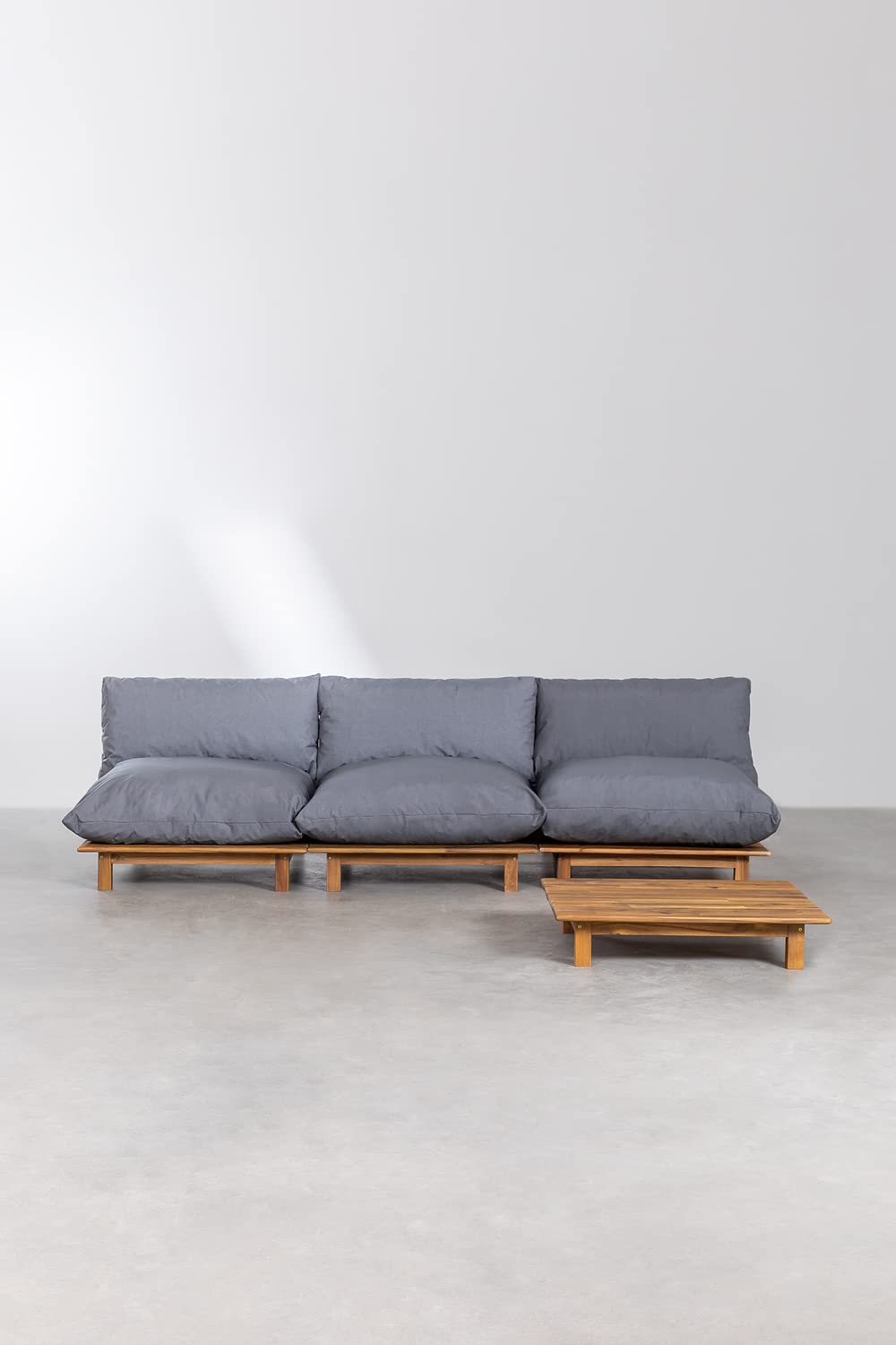 Sklum Brina set giardino 3 pezzi divano reclinabile acacia