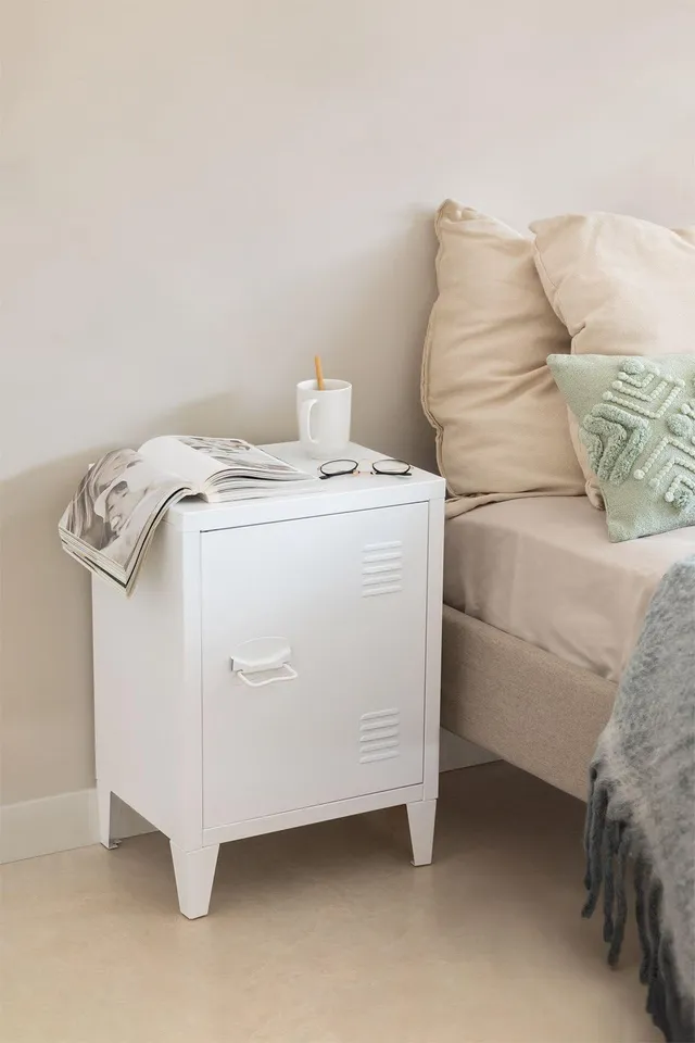 Sklum Pohpli comodino acciaio bianco 40 cm