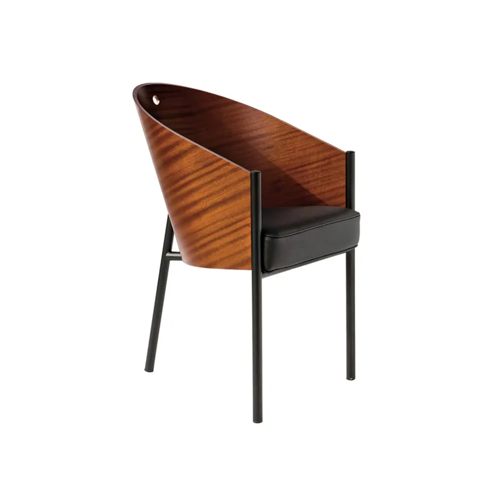Driade Store Costes Sedia Mogano/Nero in Pelle