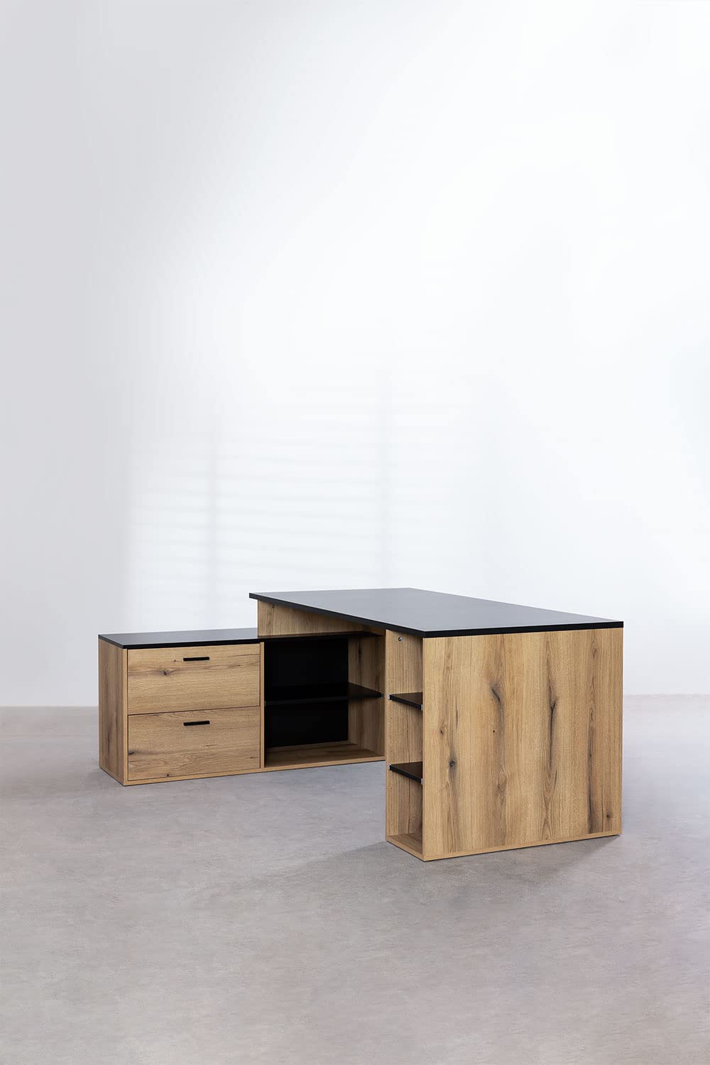 Sklum Taluk tavolo ufficio a L in legno rovere