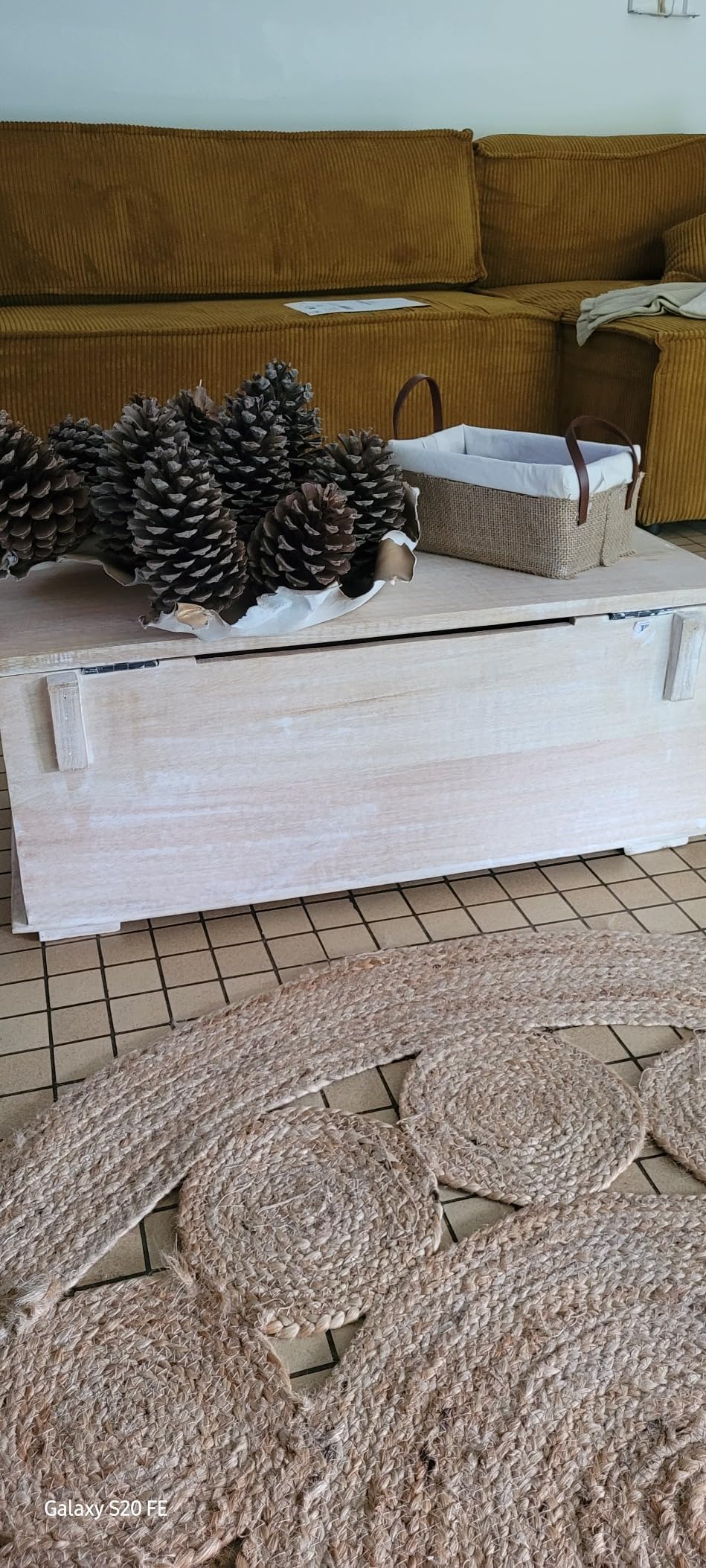 Sklum Nanup baule legno mango bianco vintage