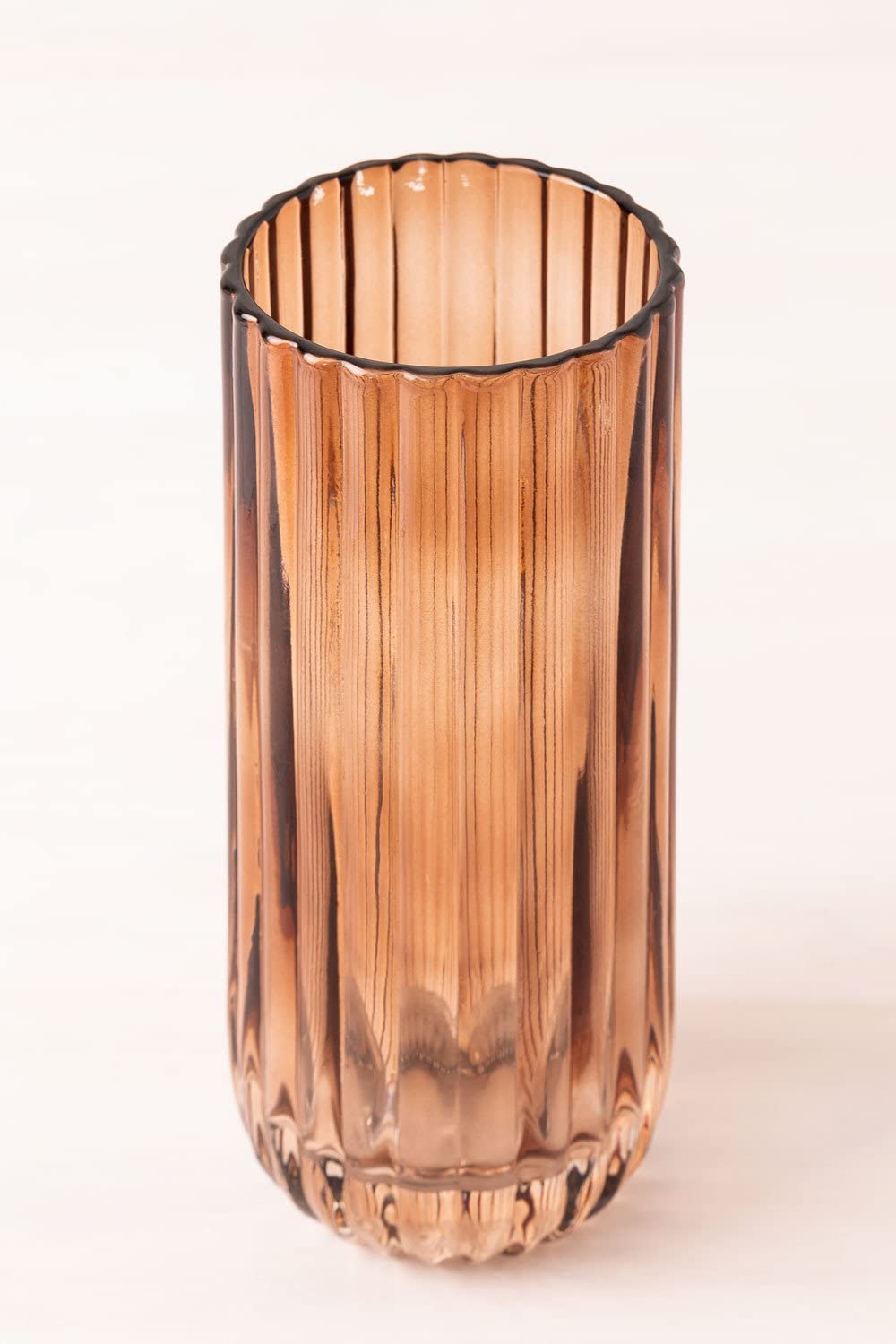 Sklum Jizon Vaso in Vetro Marrone Caramello