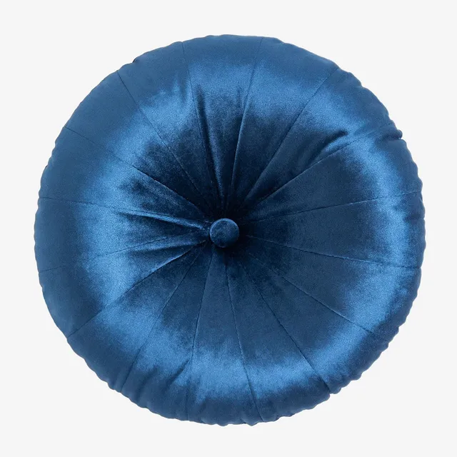 Sklum Kumba Cuscino Rotondo Ø38 cm Blu Velluto
