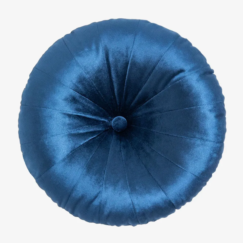 Sklum Kumba Cuscino Rotondo Ø38 cm Blu Velluto