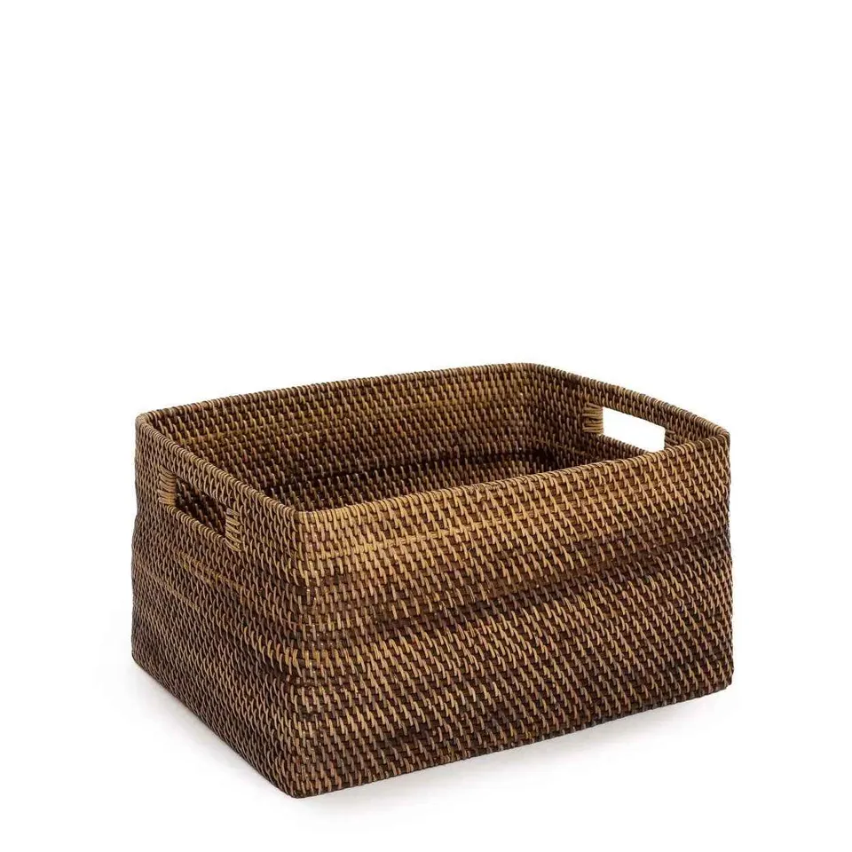 Bambua Colonial cesto portariviste rattan L marrone
