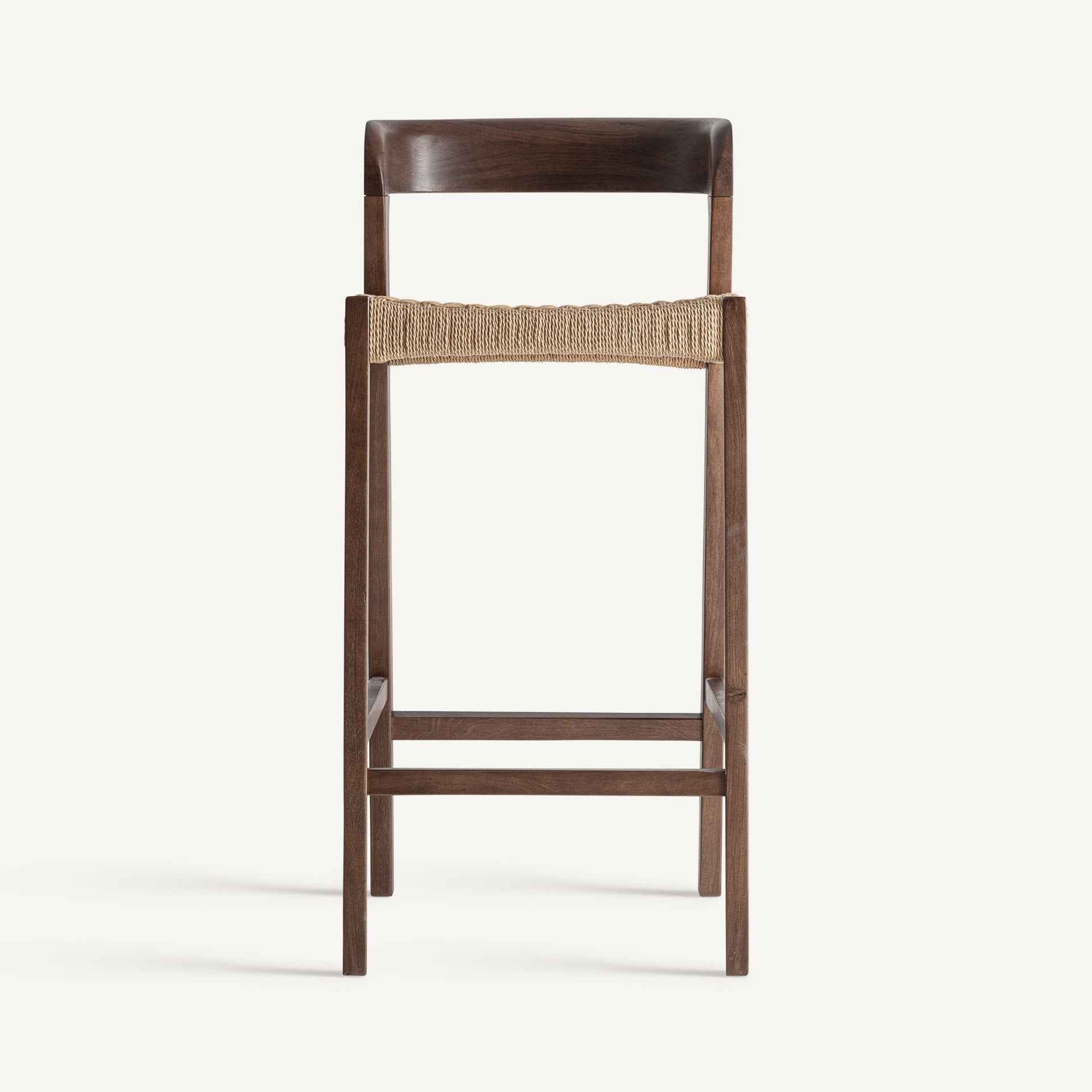Bambua Flaeh Sgabello Bar in Legno Mango e Corda