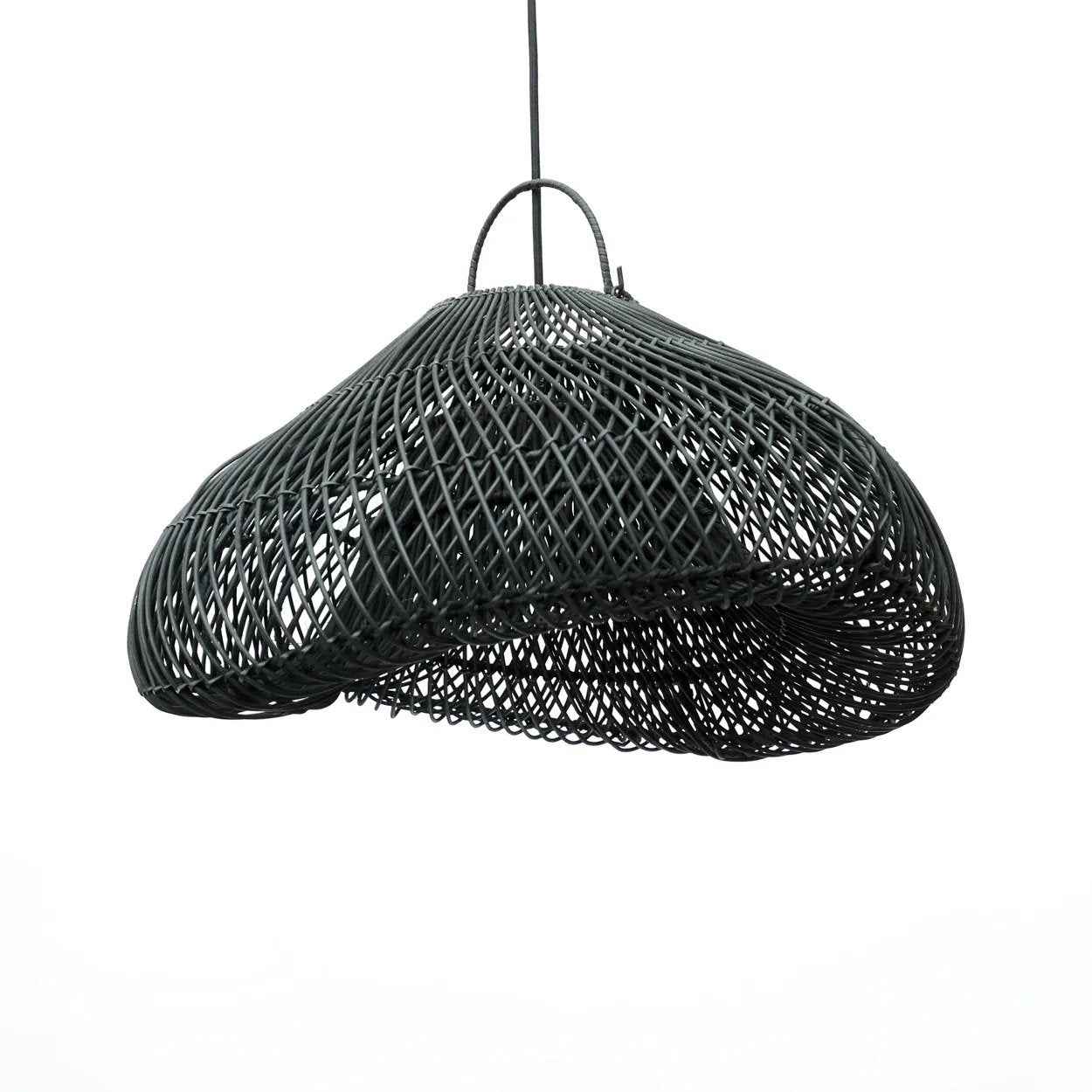 Bambua Cloud lampadario rattan nero M