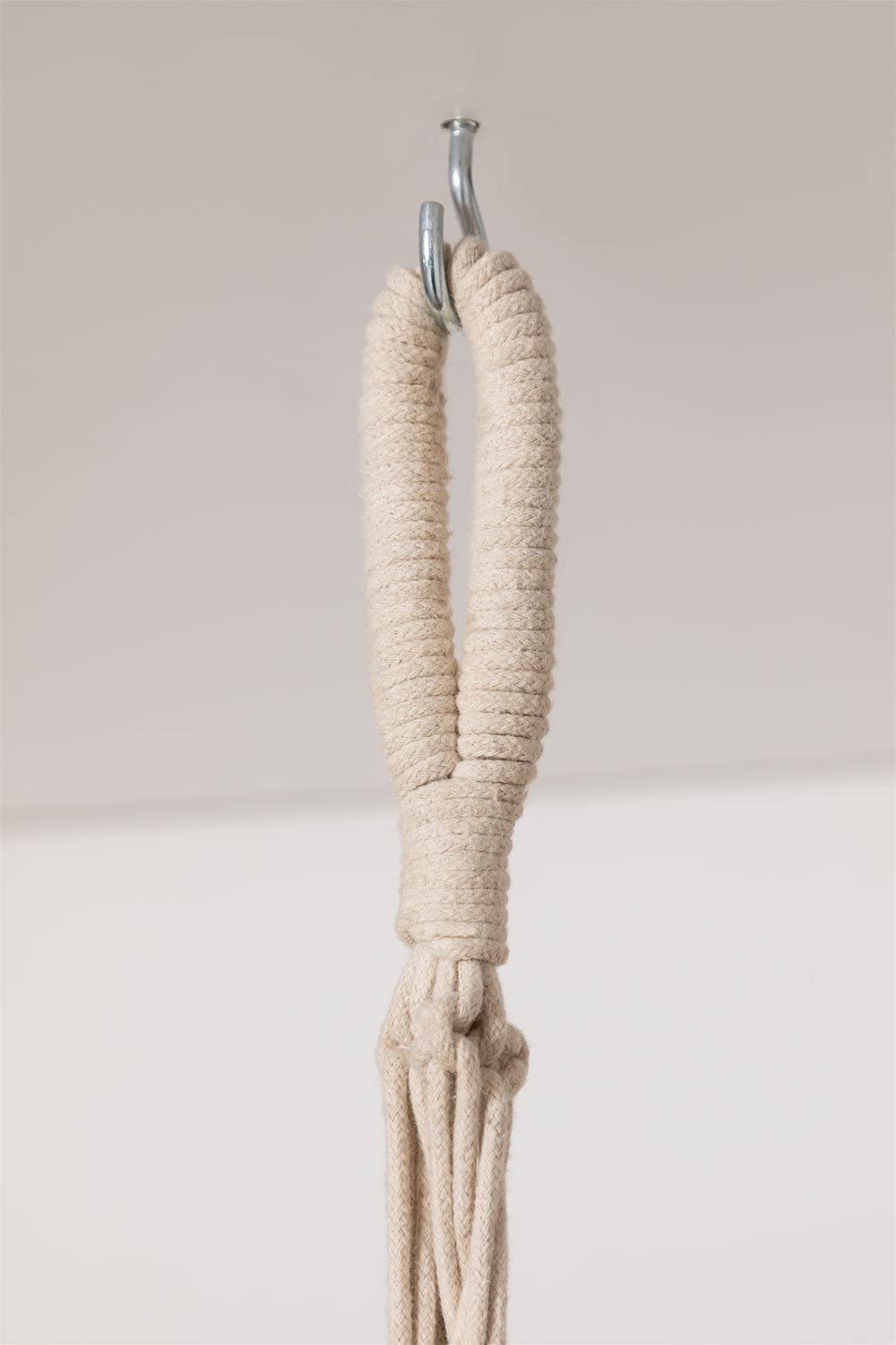 Sklum Norberg cestino pensile macramè beige Ø45 cm