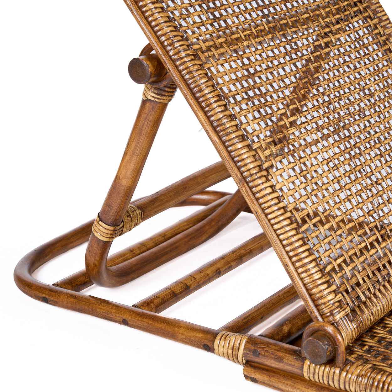 Bambua Rattan Floor Lounger poltrona noce scuro