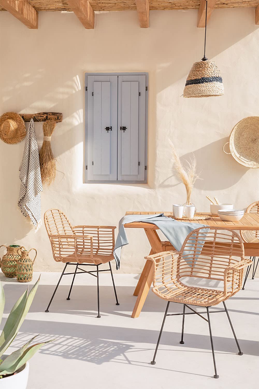 Sklum Mimbar Style sedia da giardino marrone naturale rattan