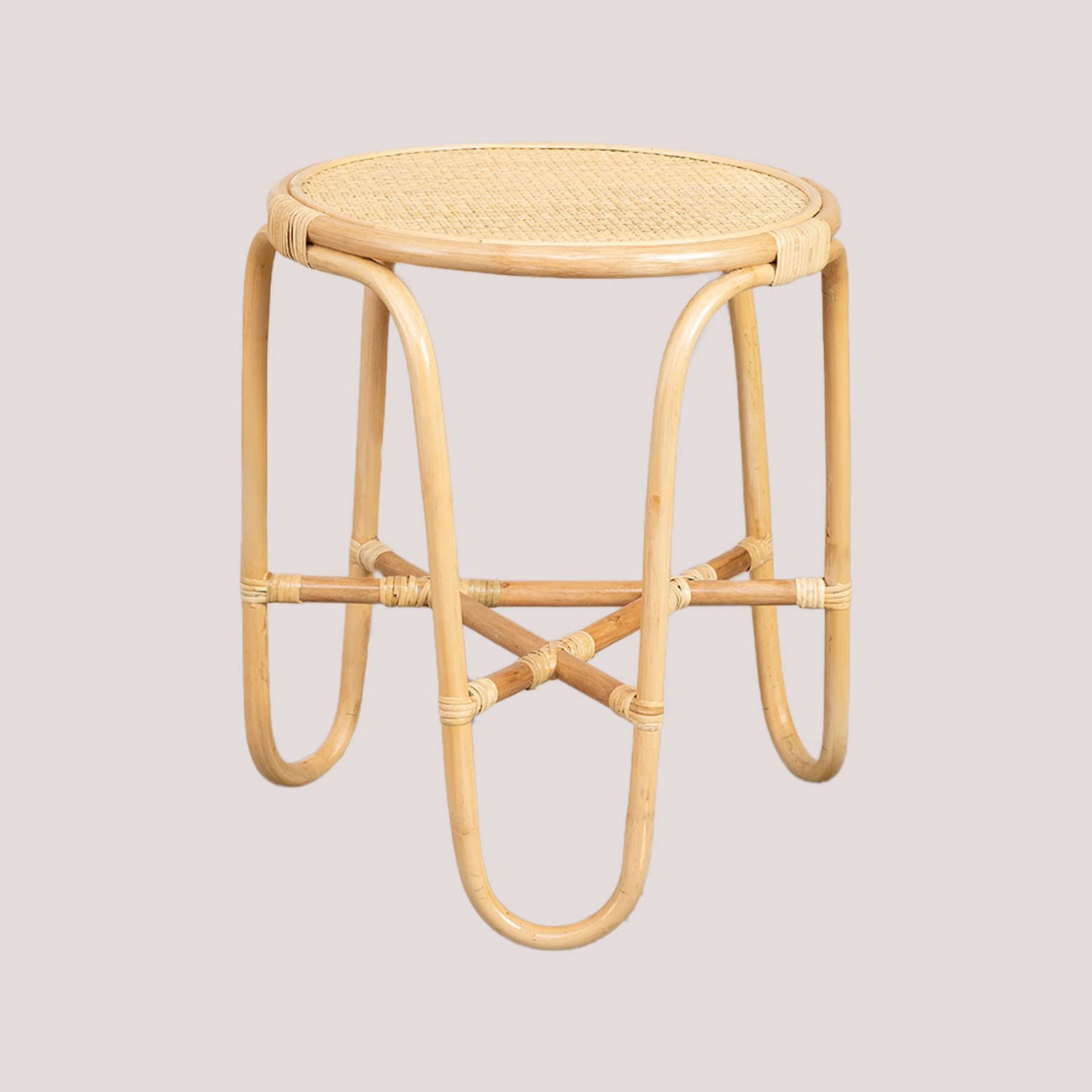 Sklum Minto tavolino rotondo rattan marrone naturale