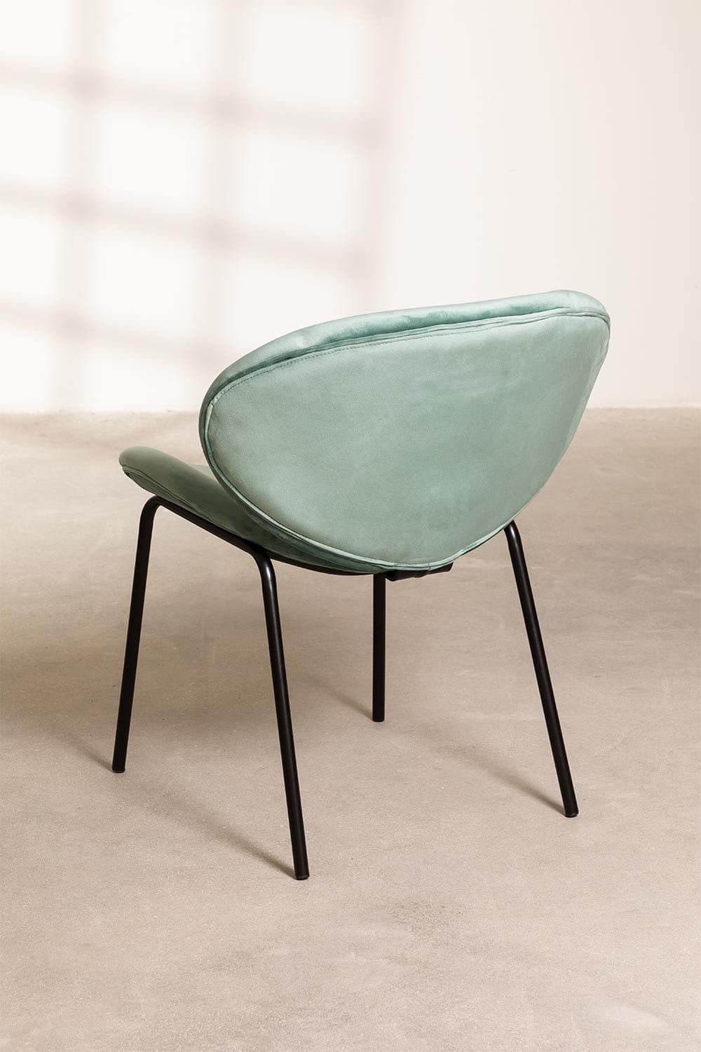 Sklum Fior sedia da pranzo velluto verde abete gambe metallo