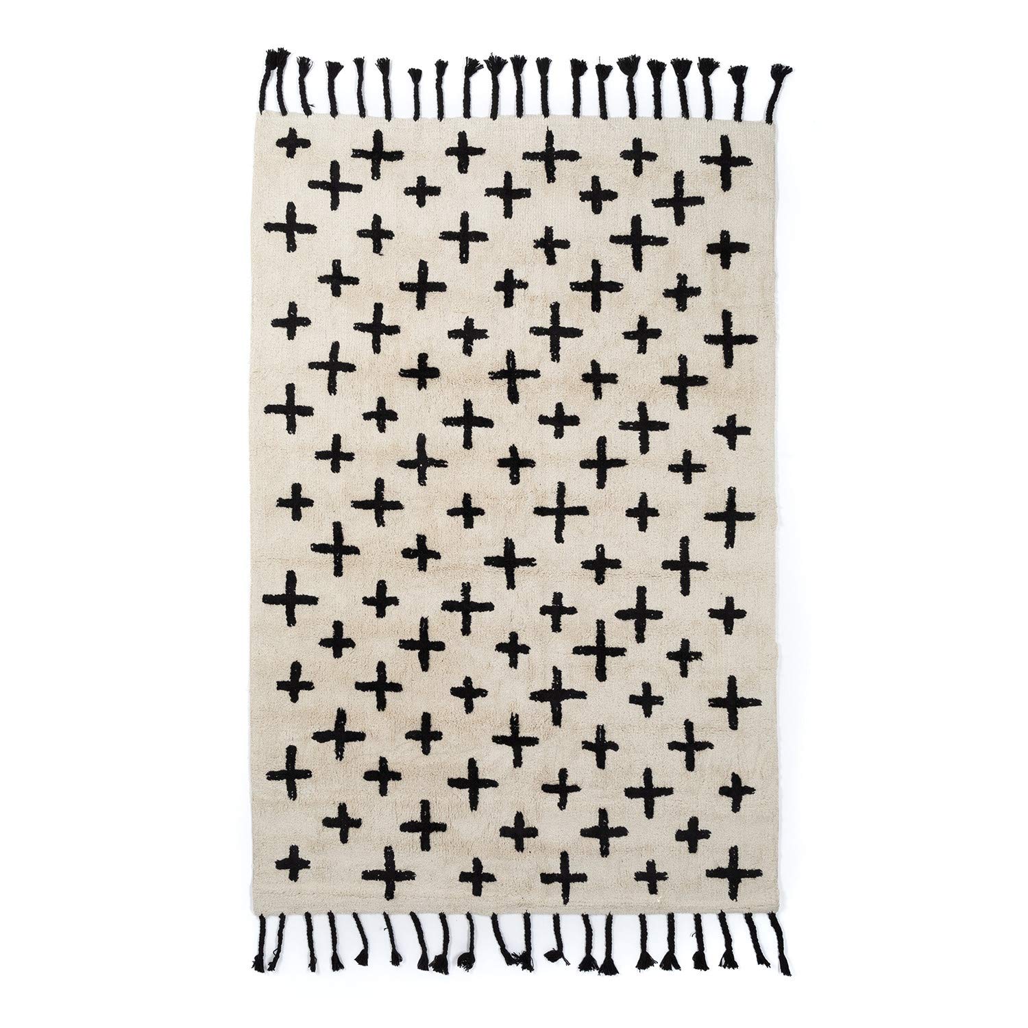 Sklum Zuul tappeto 209x122 cm cotone bianco-nero