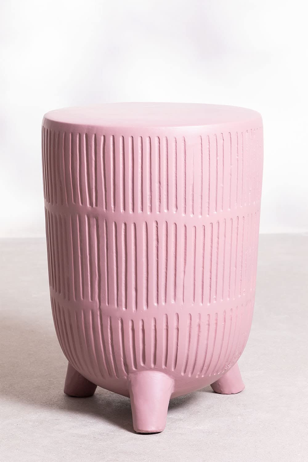 Sklum Greko Tavolino in Ceramica Rosa Ø32,5 cm opaco