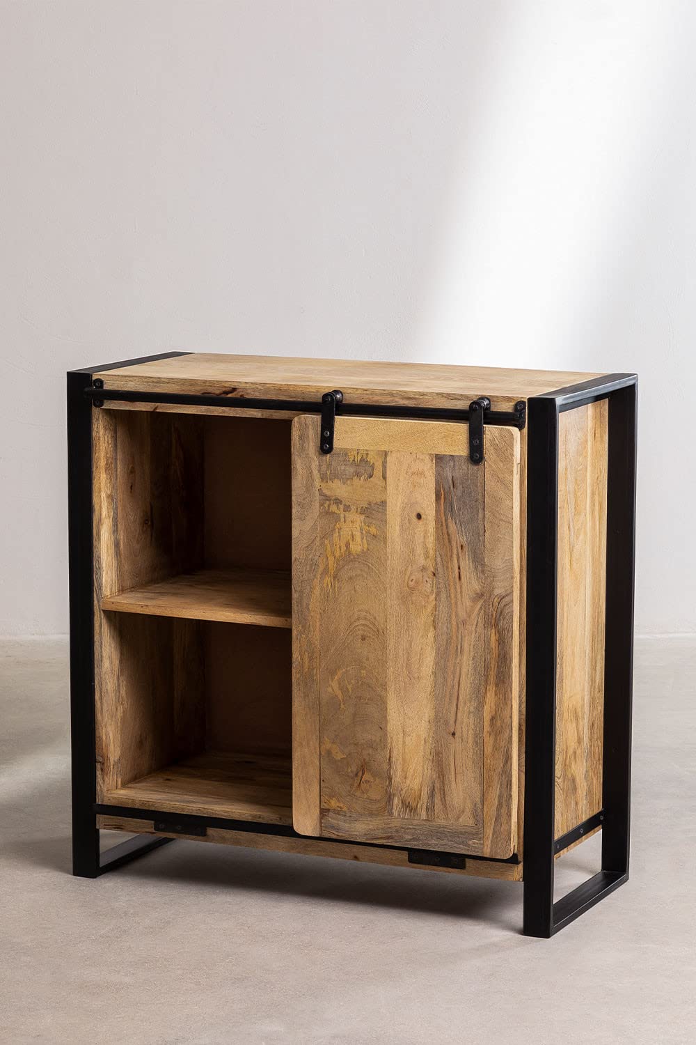 Sklum Kiefer Style credenza legno 90x90 Black Natural