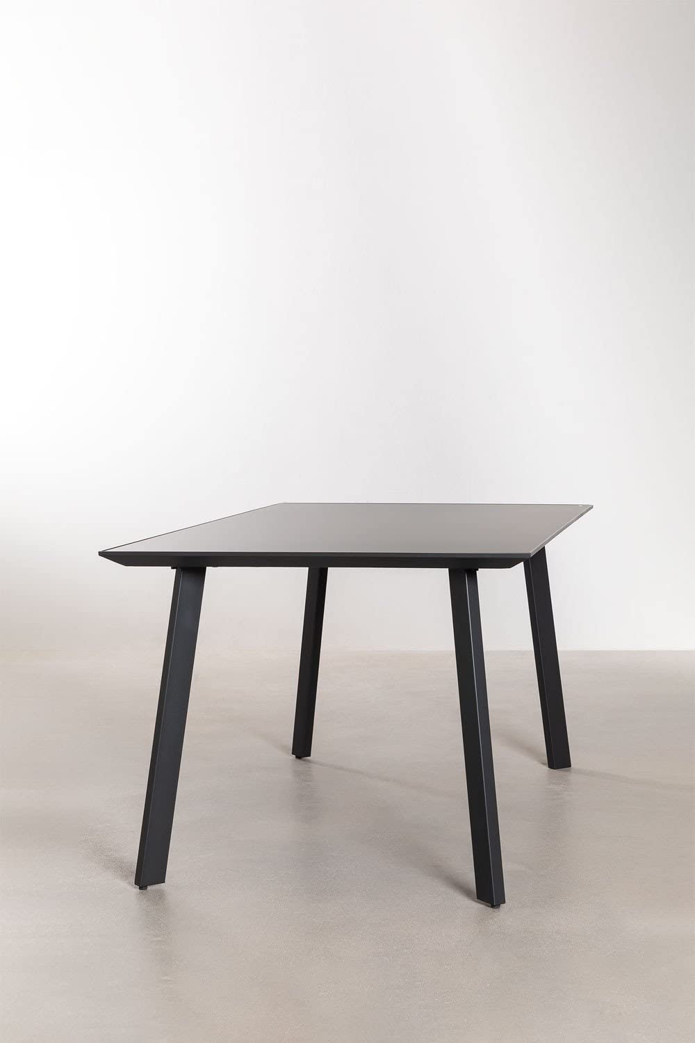 Sklum Adel tavolo pranzo vetro acciaio 160x90 nero