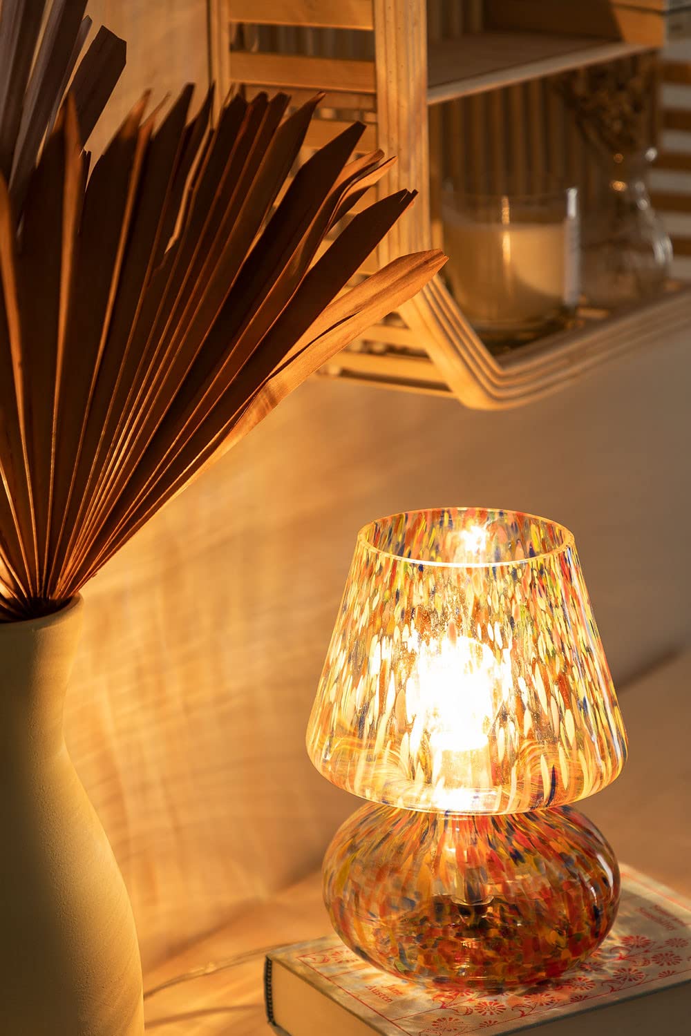 Sklum Suri lampada da tavolo in vetro E14 Ø16 cm