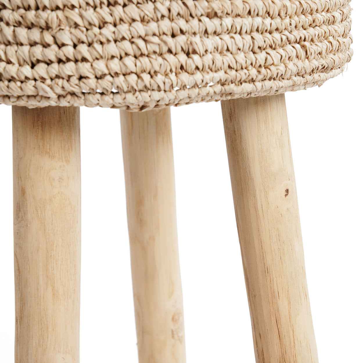 Bambua Raffia sgabello bar teak naturale