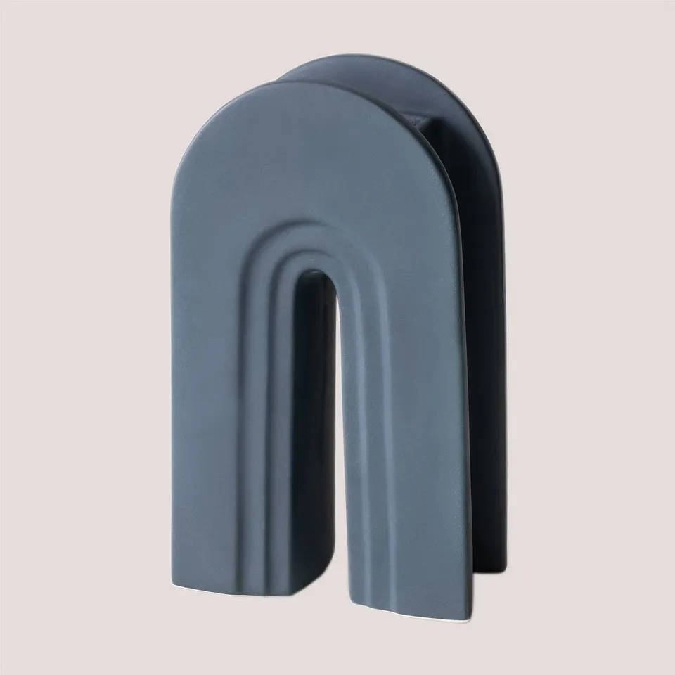 Sklum Lernig vaso in ceramica blu turchese h 26,5 cm