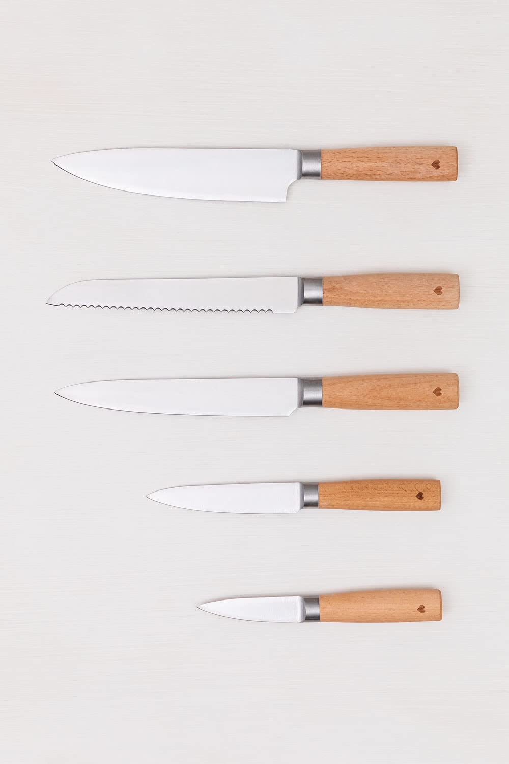 Sklum Datte set coltelli cucina con ceppo in legno