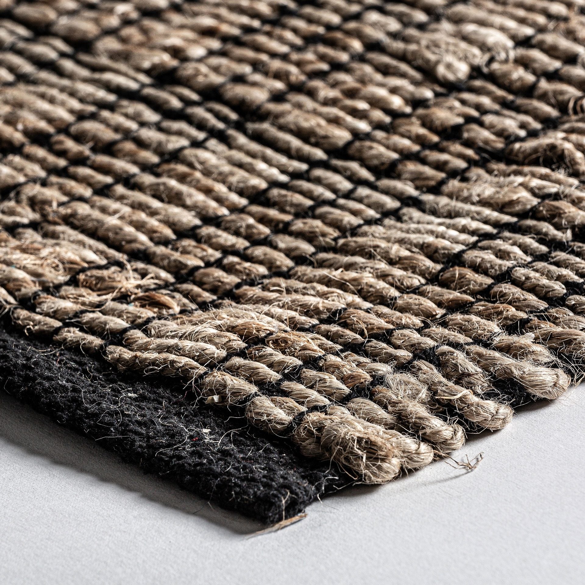 Bambua Kelia tappeto cotone canapa grigio naturale
