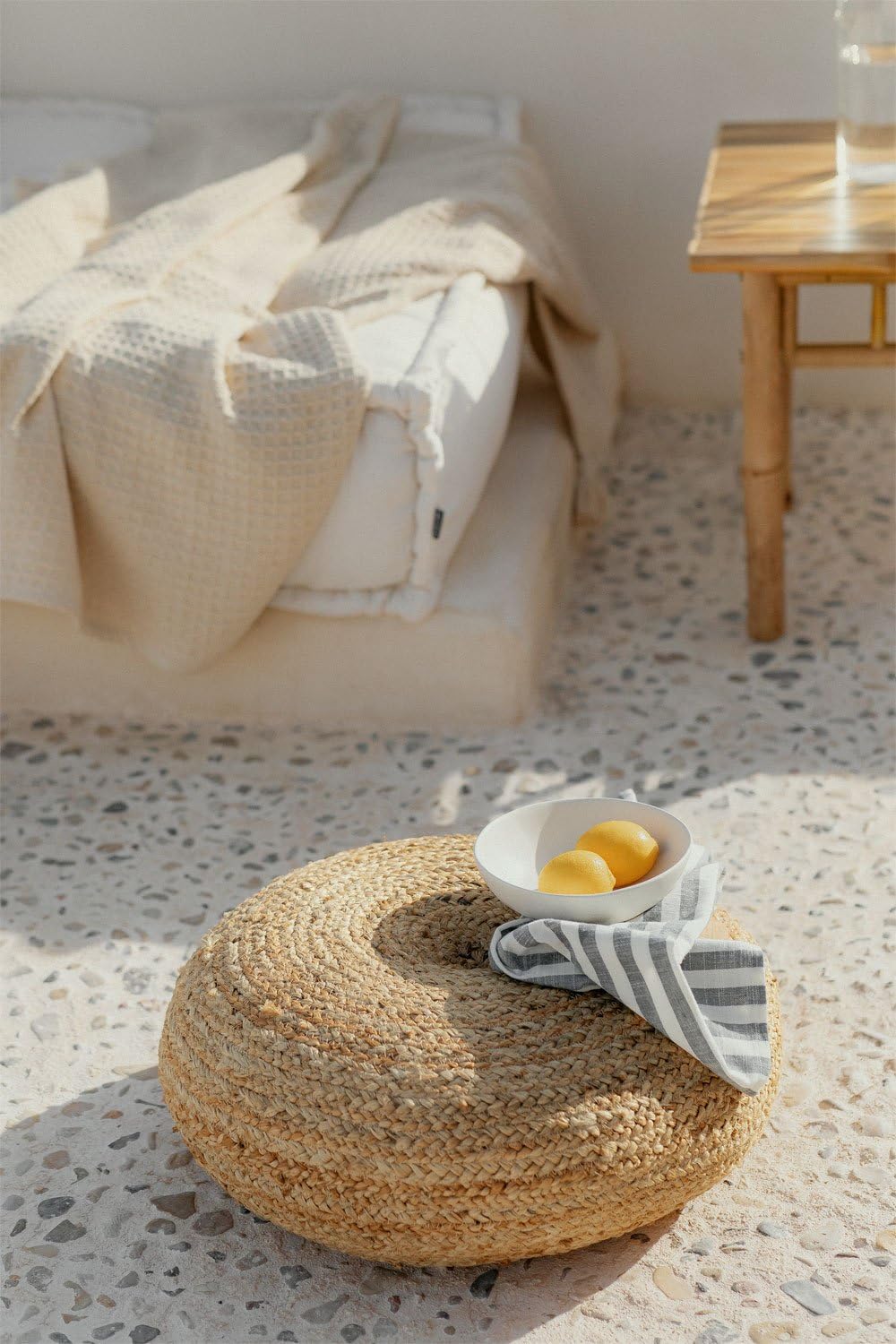 Sklum Pilew pouf rotondo in juta 50 cm