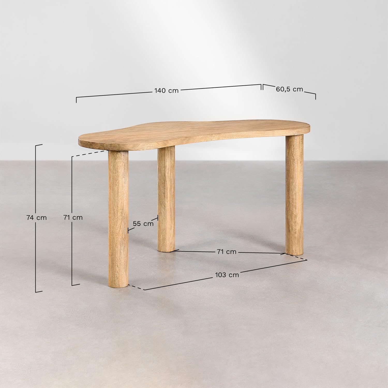 Sklum Anecy Scrivania in Legno di Mango 140 cm