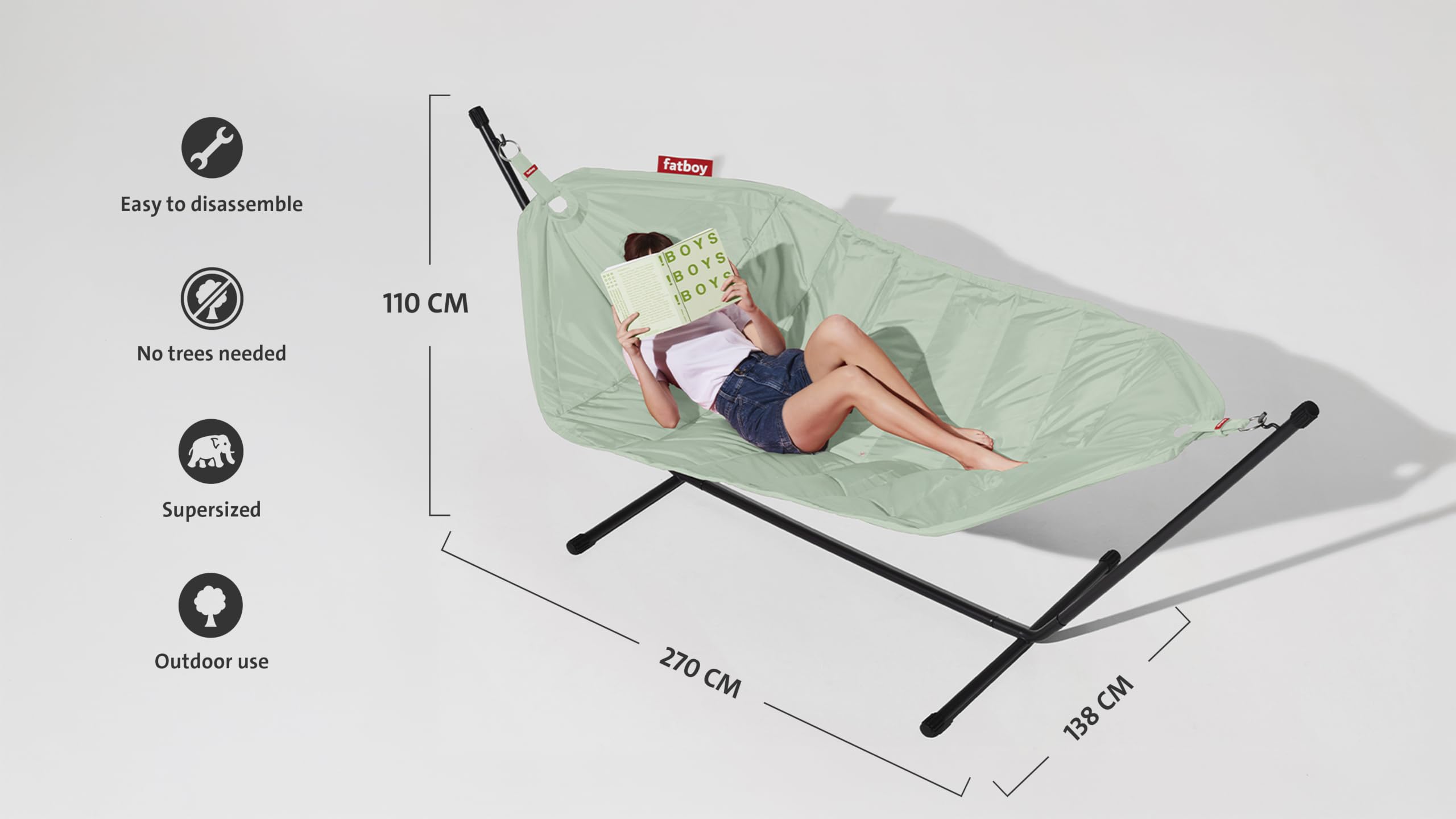 Fatboy Headdemock amaca con supporto seagrass 2 posti