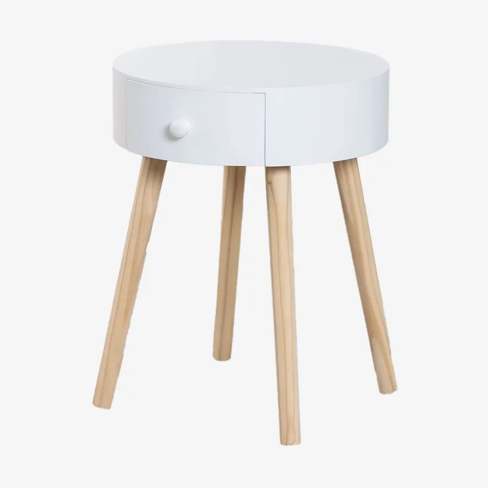 Sklum Lamba Comodino in Legno con Cassetto Ø41 cm