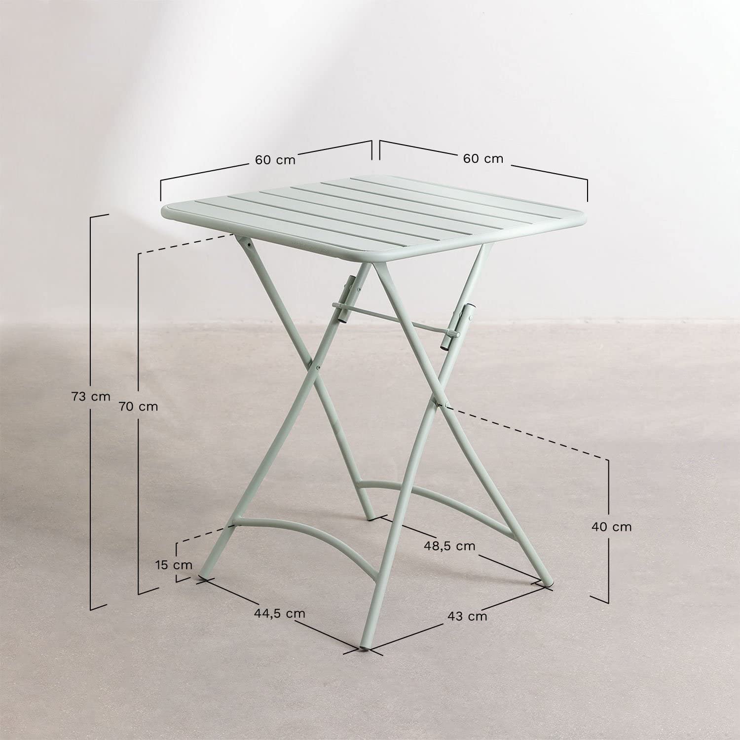 Sklum Janti tavolo da giardino 60x60 pieghevole acciaio
