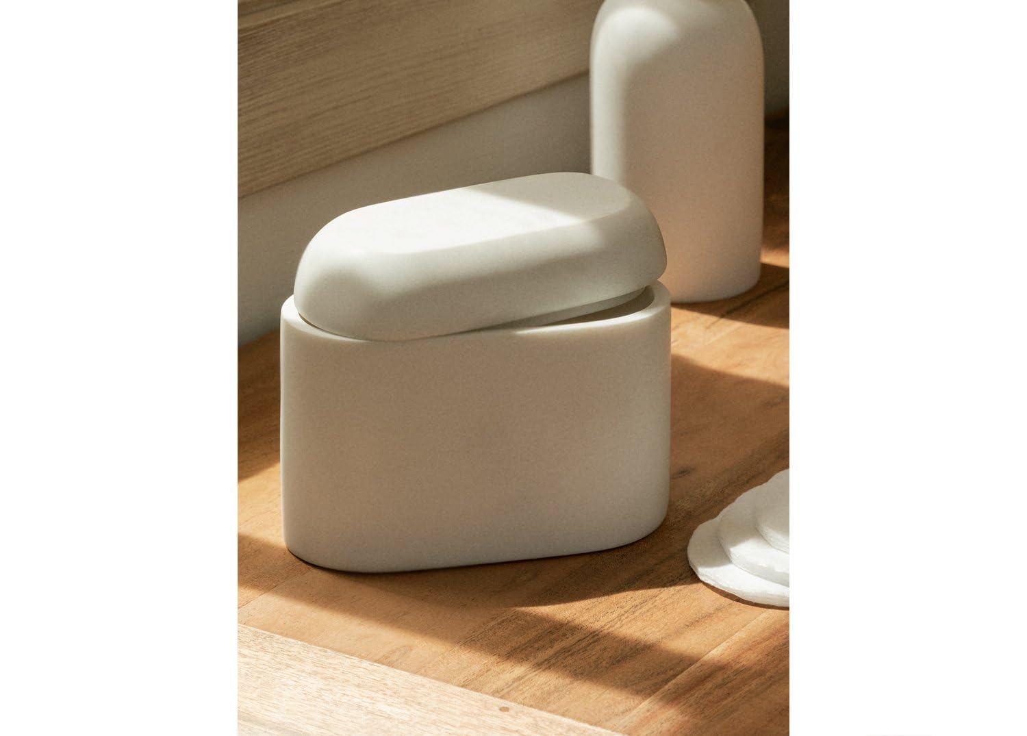 Sklum Veranne Barattolo Bagno con Coperchio in Resina