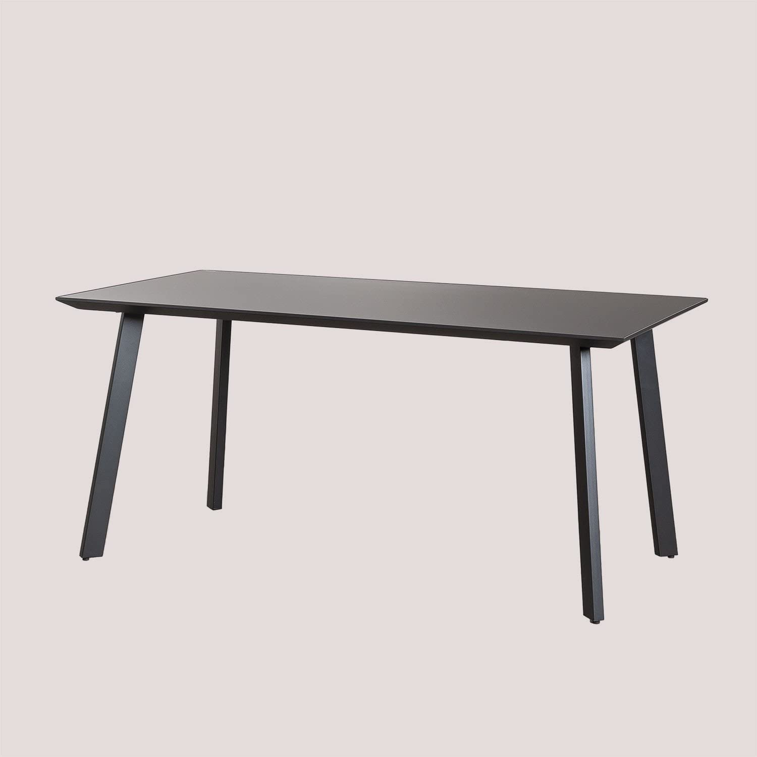 Sklum Adel tavolo pranzo vetro acciaio 160x90 nero