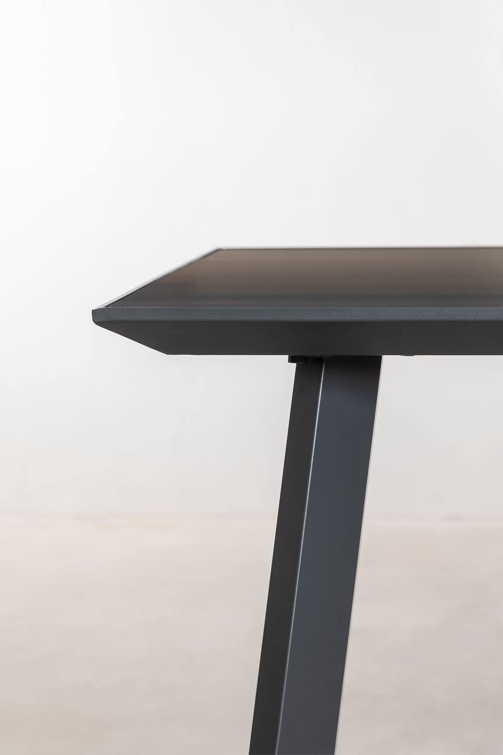 Sklum Adel tavolo pranzo vetro acciaio 160x90 nero