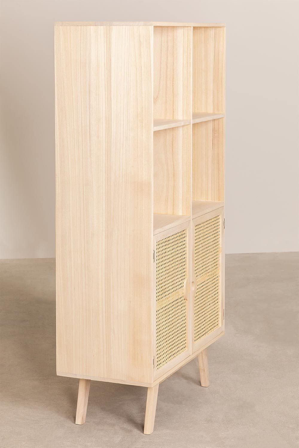 Sklum Ralik Style credenza alta legno naturale rattan