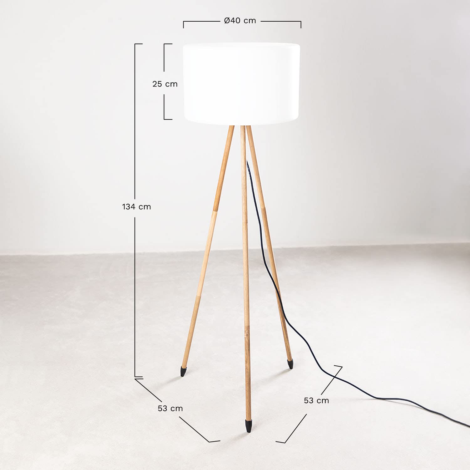 Sklum Kambel lampada da terra da esterno bianca 134 cm IP65