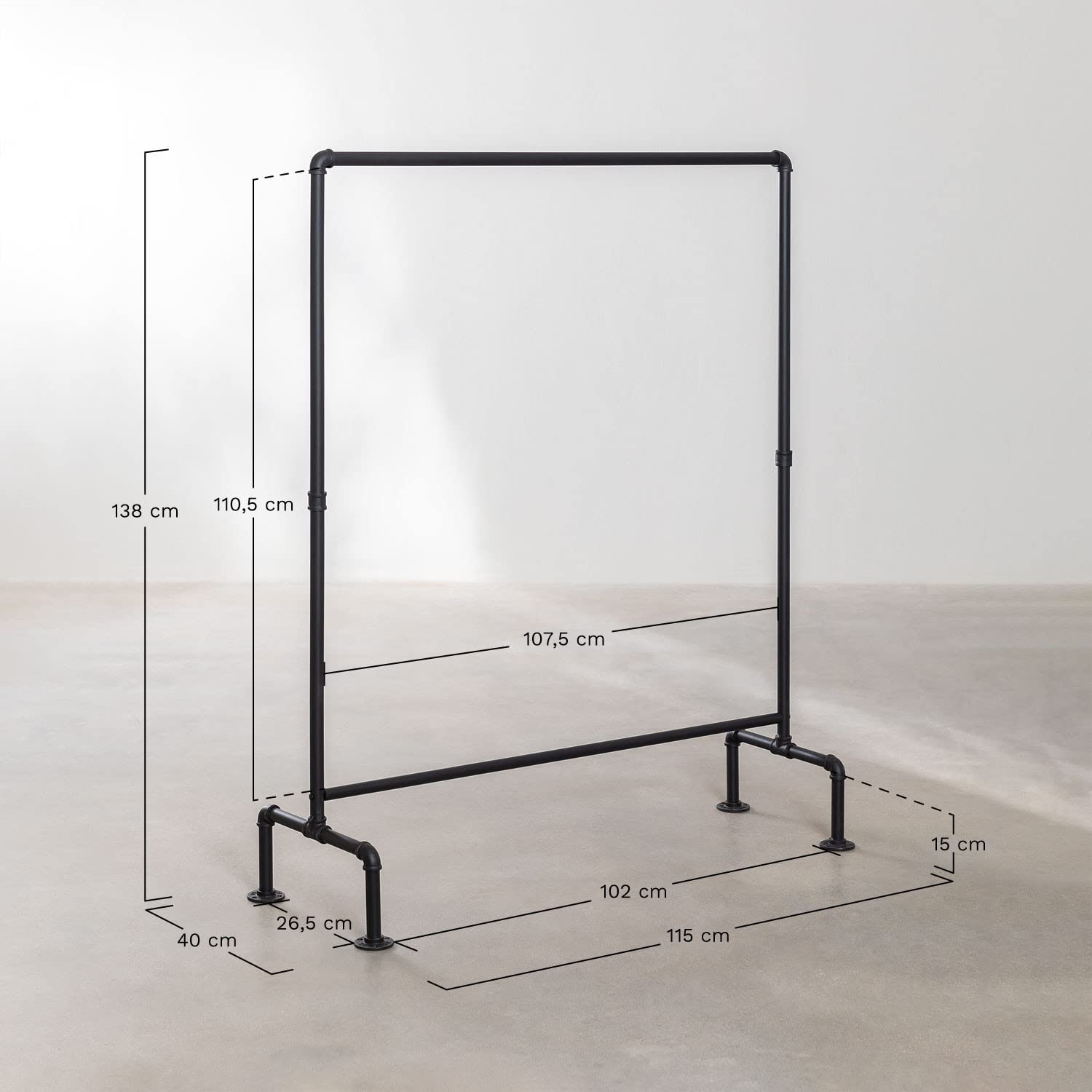 Sklum Zander appendiabiti ferro nero 138 cm