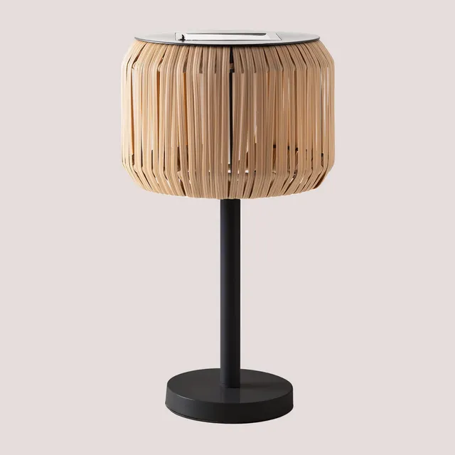 Sklum Grigor lampada solare da esterno nero rattan