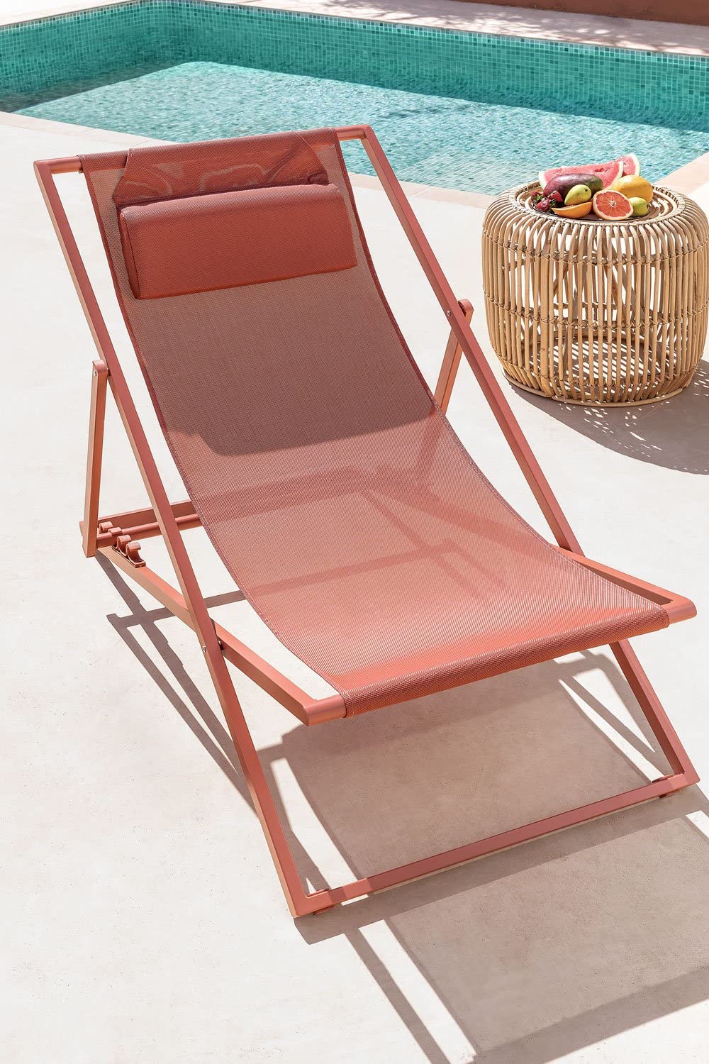 Sklum Jensy sdraio giardino acciaio cedro rosso