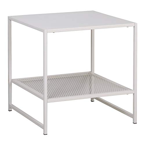 Sklum Thura Tavolino Quadrato Bianco 51 cm Acciaio