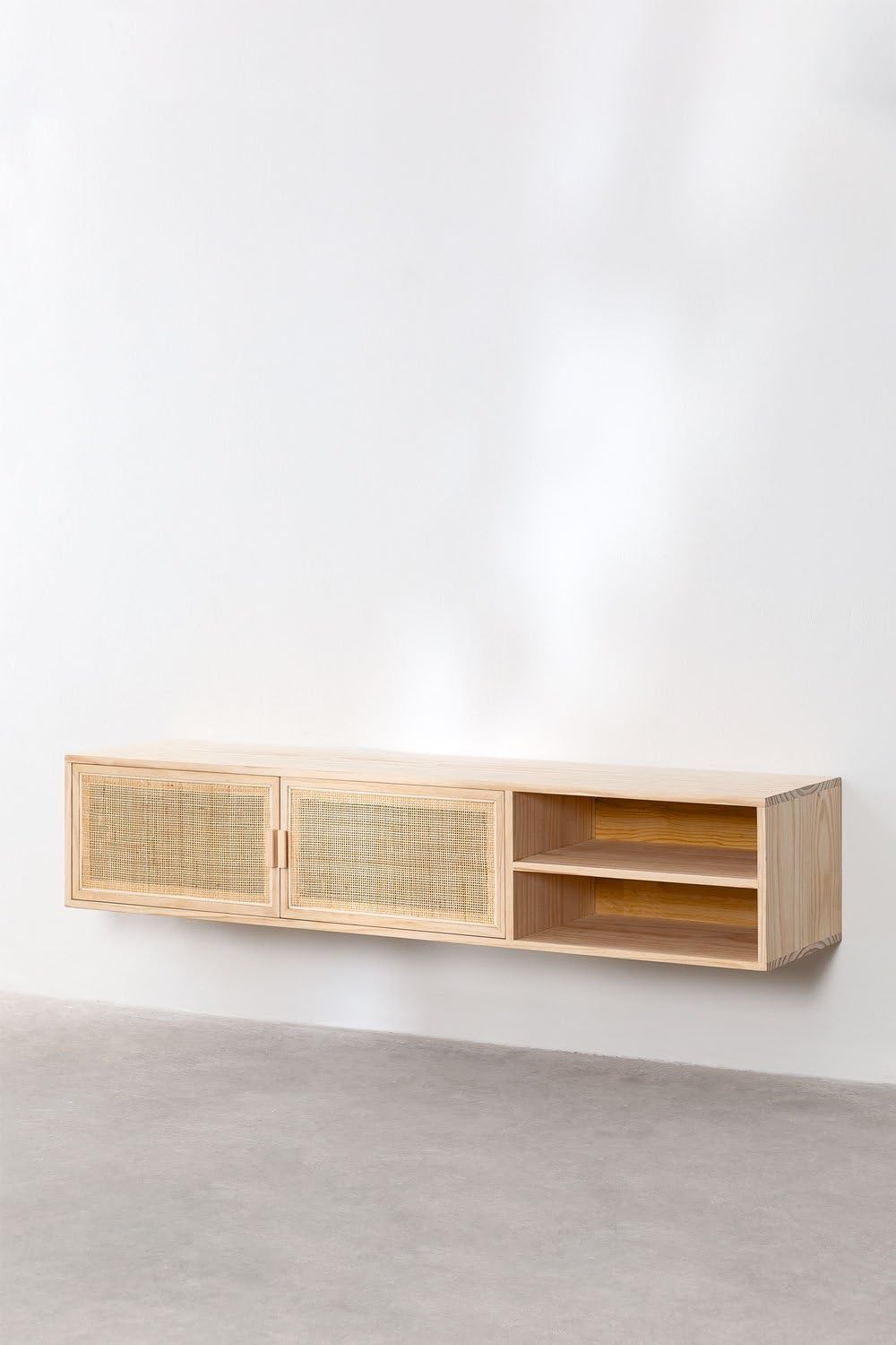 Sklum Reyna mobile TV sospeso legno 150 cm rattan