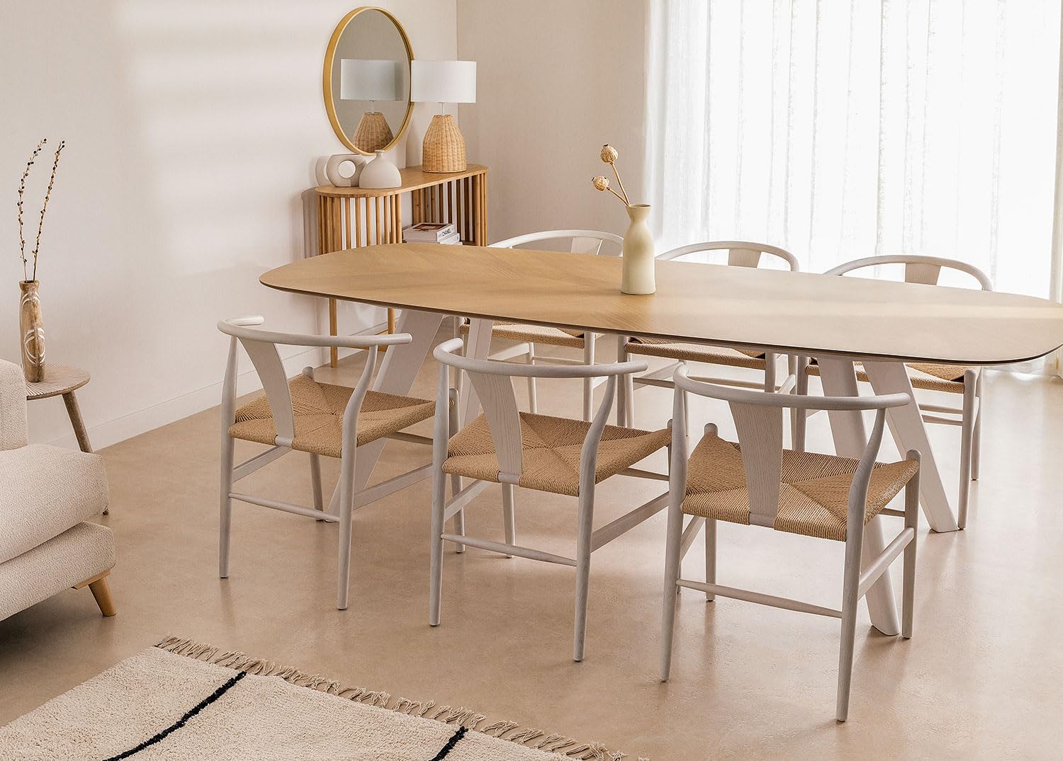 Sklum Onar Tavolo da Pranzo Rettangolare Bianco 240x100 cm