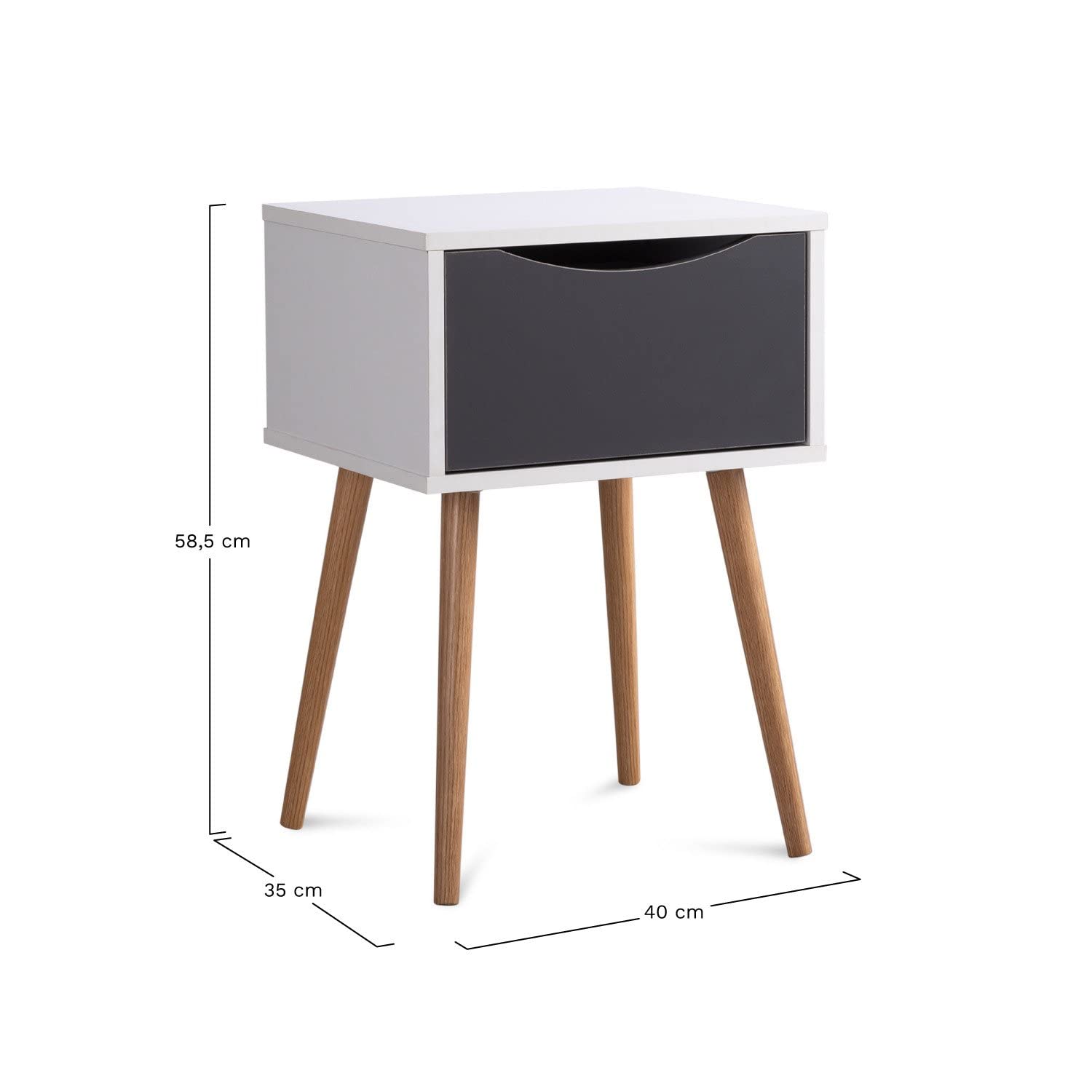 Sklum Babi comodino legno bianco 40 cm