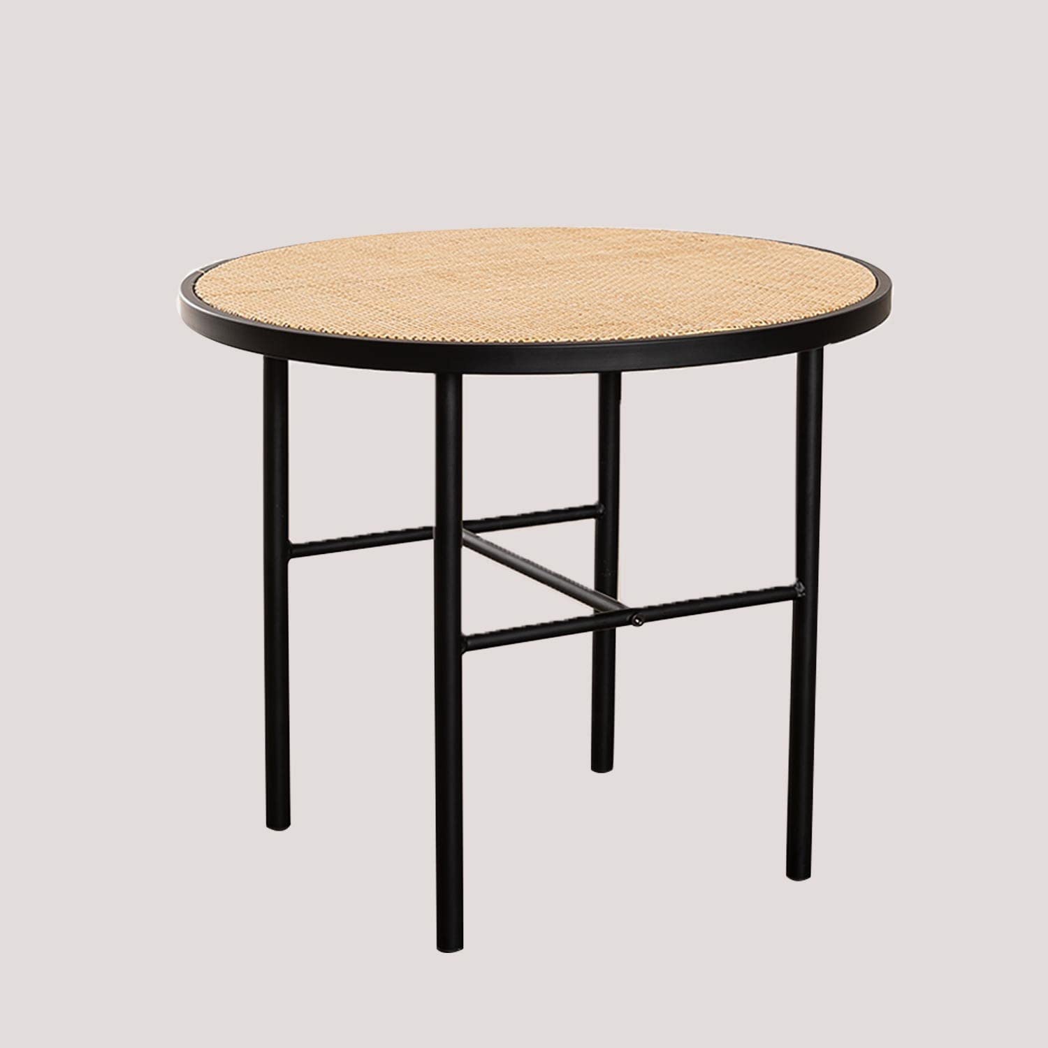 Sklum Daek Tavolino Rotondo Rattan Nero Ø50 cm