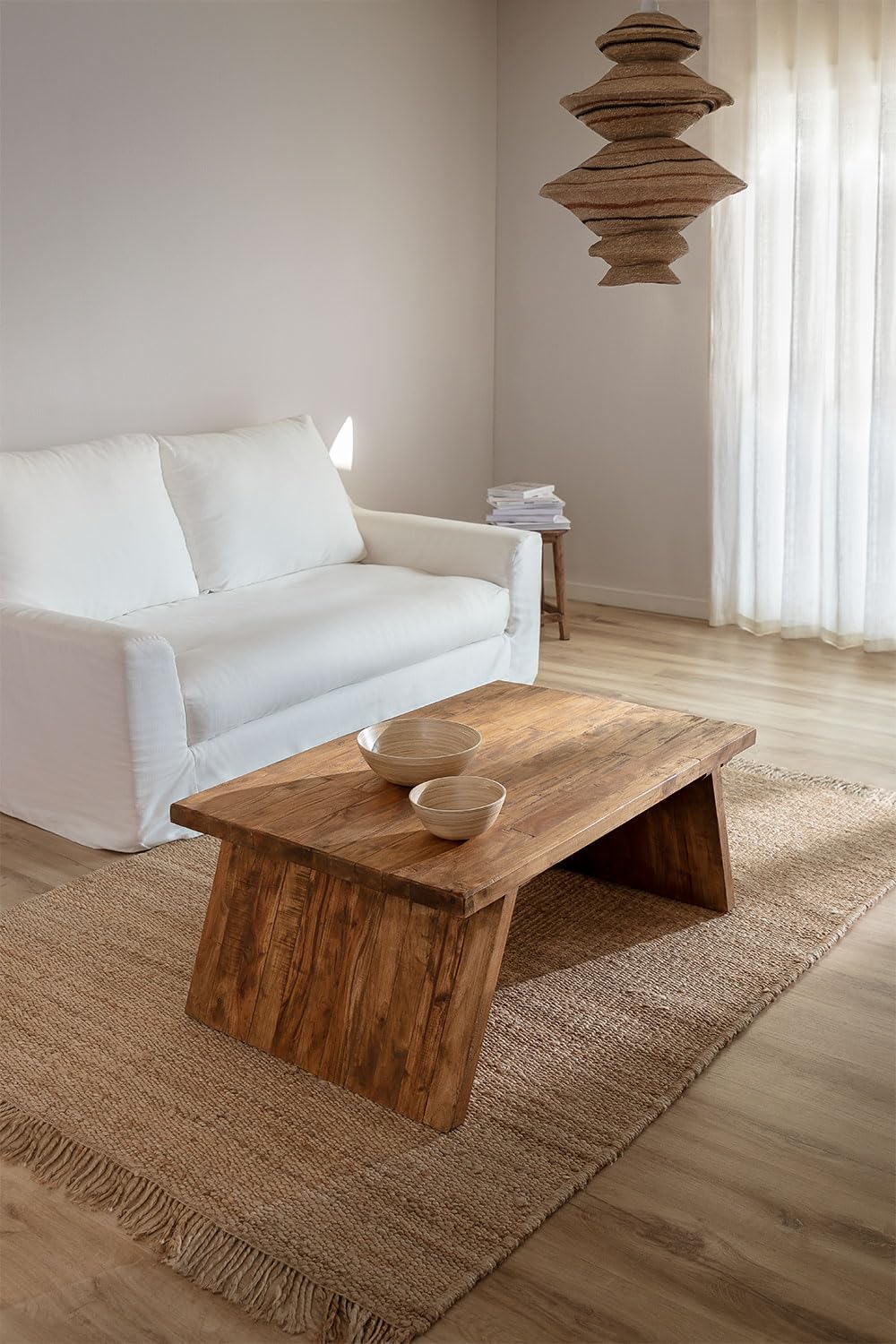 Sklum Caffie Tavolino Rettangolare Legno Riciclato 112 cm